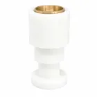 Niedriger Kerzenhalter aus weißem Carrara-Marmor und Messing Made in Italy - Benton Viadurini