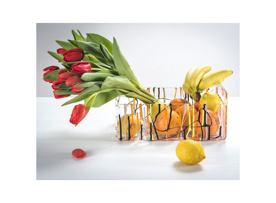 Moderne Obstschale aus farbigem Plexiglas Made in Italy - Multifruits Viadurini