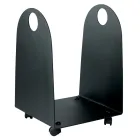 Holzhalter mit Rädern und Griffen aus Metall, hergestellt in Italien – Möwe Viadurini