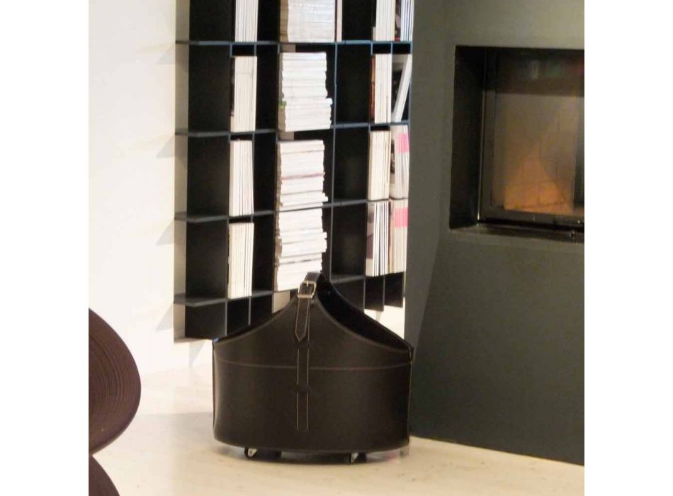Portalegna von Interieur mit Rad in einem modernen recycelten Leder Fabia Viadurini