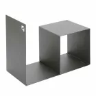 Indoor Holzhalter aus farbigem Stahl mit Couchtisch Made in Italy - Cecio Viadurini