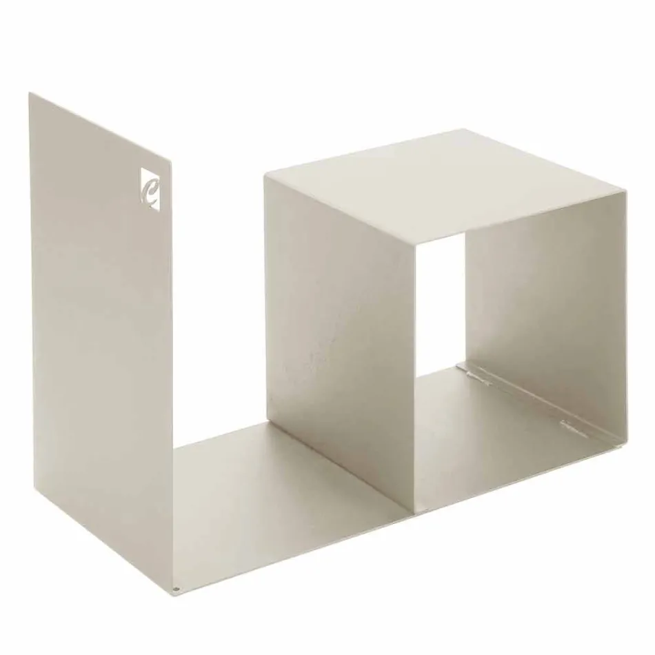 Indoor Holzhalter aus farbigem Stahl mit Couchtisch Made in Italy - Cecio Viadurini