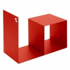 Indoor Holzhalter aus farbigem Stahl mit Couchtisch Made in Italy - Cecio Viadurini