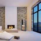 Stahl Wand / Boden Brennholzhalter, Design, PLDU Caf Design Viadurini