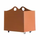 Portalegna Bonded Leder mit WoodBag Räder made in Italy Viadurini
