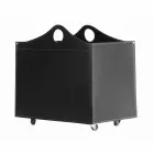 Portalegna Bonded Leder mit WoodBag Räder made in Italy Viadurini