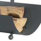 Holzhalter aus Metall mit Griff und 4 Füßen. Hergestellt in Italien – Buffalo Viadurini