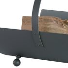Holzscheithalter aus Metall mit Griff und 4 Füßen, hergestellt in Italien – Buffalo Viadurini