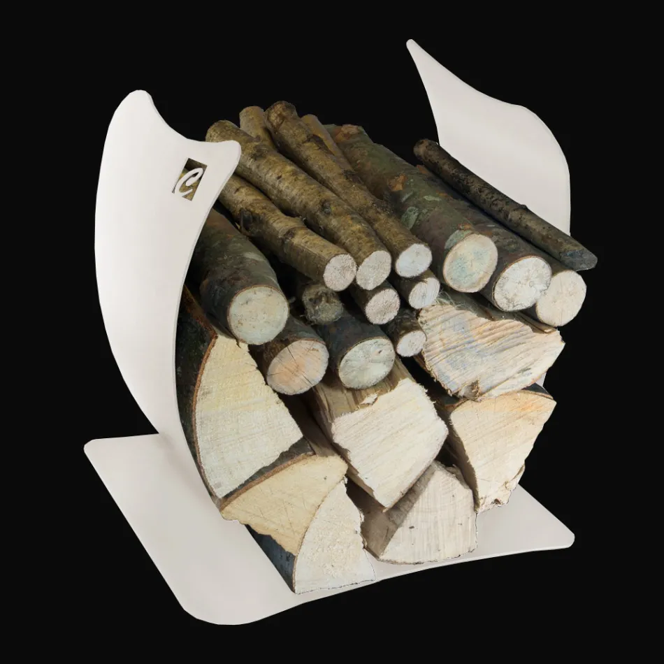 Interner Brennholzhalter aus lackiertem Stahl Made in Italy - Leopoldo Viadurini