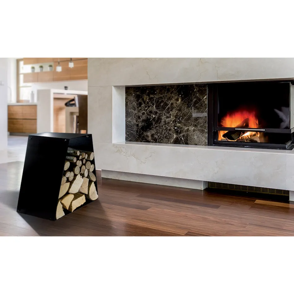 Moderner Holzständer aus lackiertem Stahl Made in Italy - Demetra Viadurini