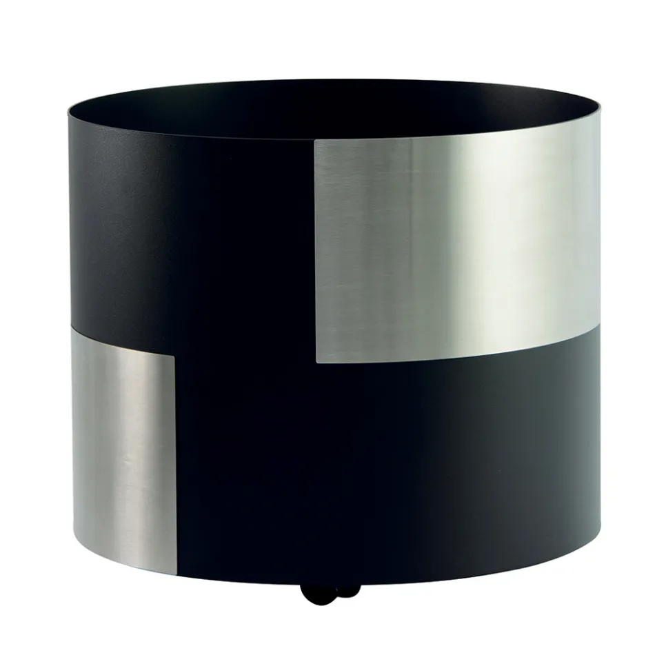 Moderner Holzhalter aus Metall mit Rädern, hergestellt in Italien – Bleistift Viadurini