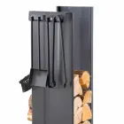 Design Brennholzhalter mit 4 Innenwerkzeugen Made in Italy - Janet Viadurini
