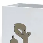 White Wood Umbrella Stand Modernes Design mit Blumendekorationen - Caracalla Viadurini