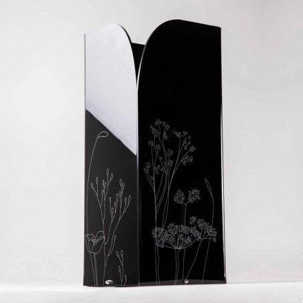 Moderner Schirmständer aus schwarzem oder transparentem Plexiglas mit Gravur - Florinto Viadurini