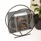 Round Design Steel Magazine Rack Made in Italy - Schöpflöffel Viadurini