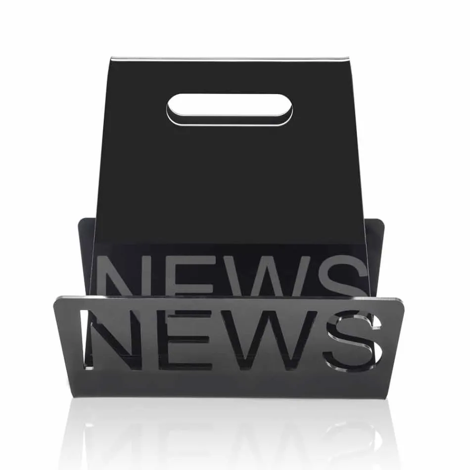 Schwarzer oder transparenter Plexiglas Design Zeitungsständer Made in Italy - Omar Viadurini