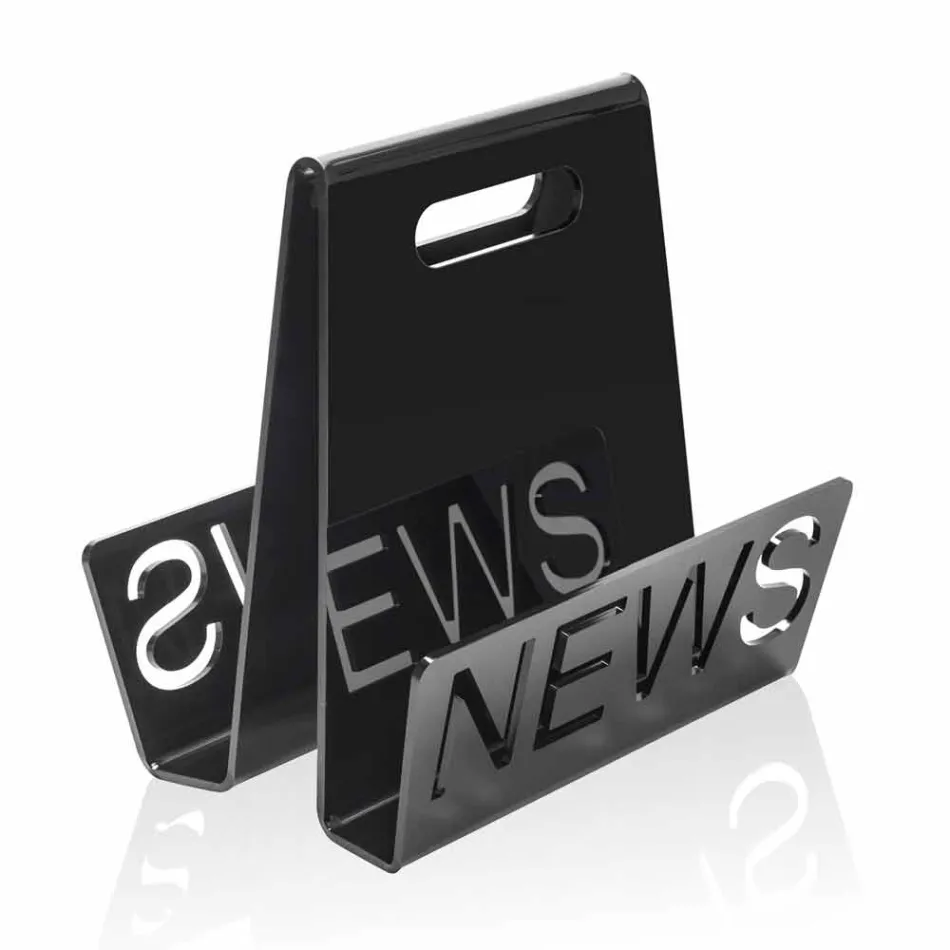 Schwarzer oder transparenter Plexiglas Design Zeitungsständer Made in Italy - Omar Viadurini