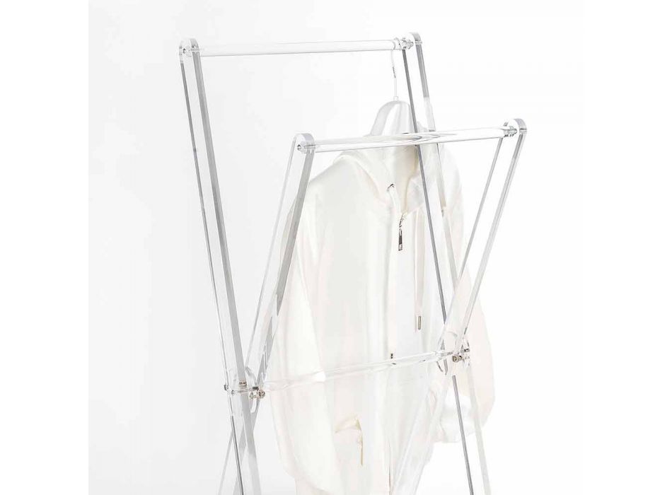 Design Boden Handtuchhalter aus transparentem Plexiglas oder mit Holz - Stendio