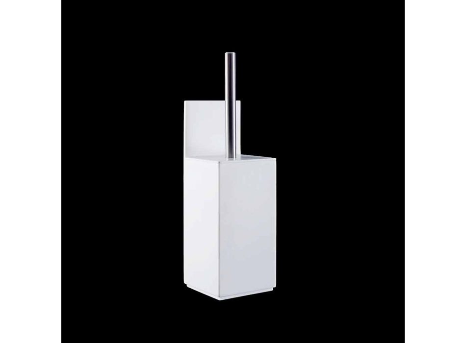 WC-Bürstenhalter aus Corian weiß oder mit schwarzem Designeinsatz - Elono Viadurini