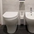 Toilettenbürstenhalter aus weißem Corian oder mit schwarzem Einsatz Made in Italy - Elono Viadurini