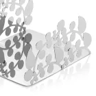 Silberner Serviettenhalter aus Metall mit modernen Luxus-Design-Dekorationen - Amedeo Viadurini