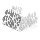 Silberner Serviettenhalter aus Metall mit modernen Luxus-Design-Dekorationen - Amedeo Viadurini