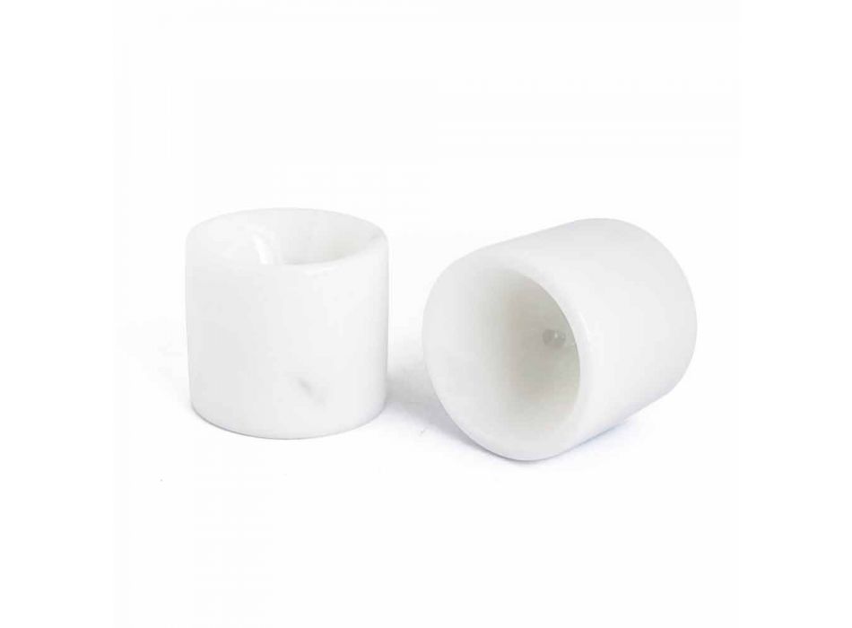 Design Eierbecher aus weißem Carrara-Marmor Made in Italy, 2 Stück - Picca