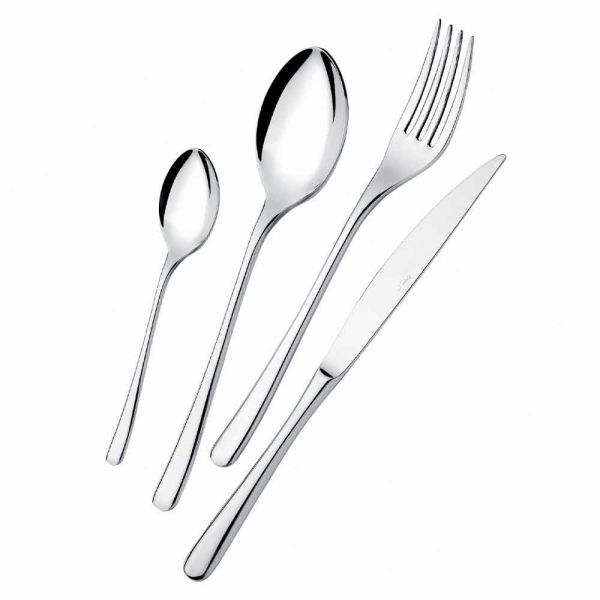 Modernes luxus-design tischgeschirr aus poliertem edelstahl 24 stück - bijou