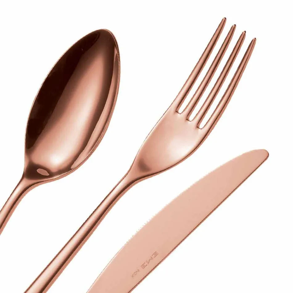 24 Stück Luxusbesteck aus poliertem oder sandgestrahltem Edelstahl - Lapis Viadurini