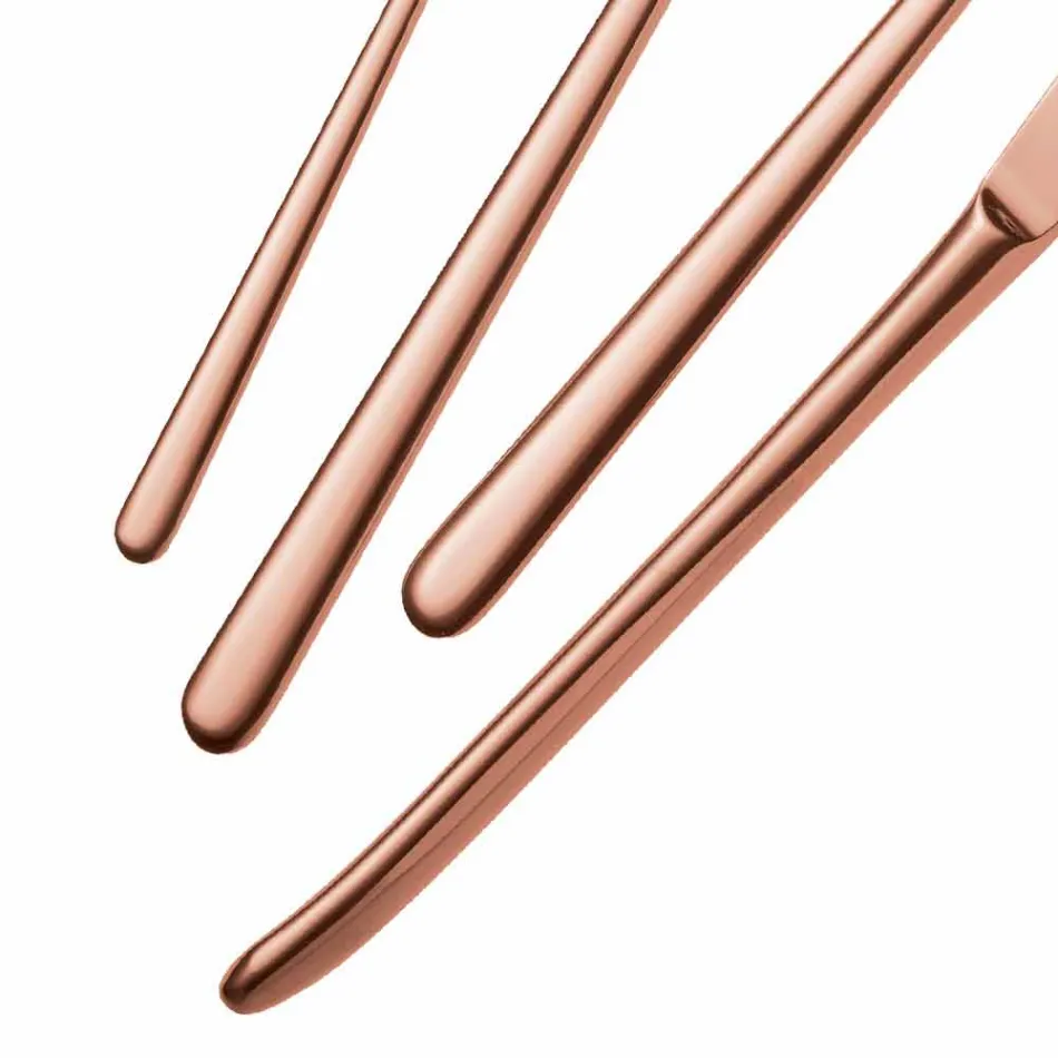 24 Stück Luxusbesteck aus poliertem oder sandgestrahltem Edelstahl - Lapis Viadurini