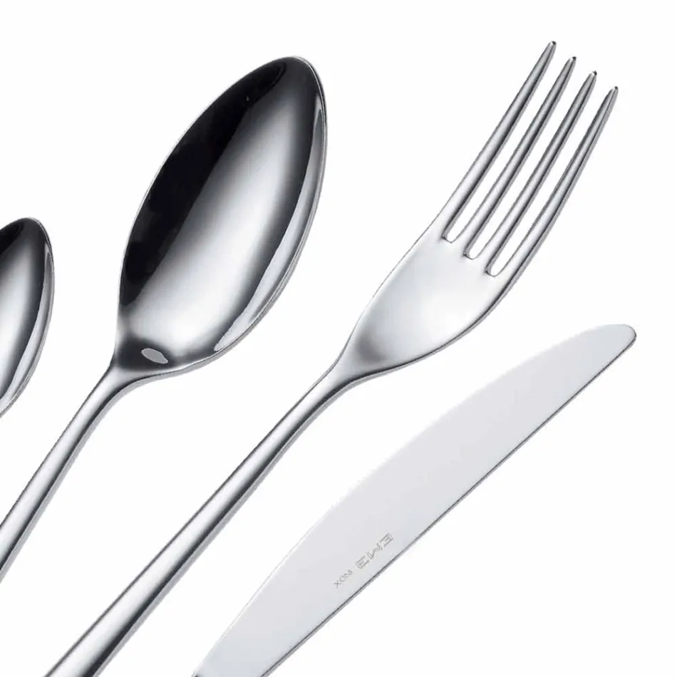 24 Stück Luxus Besteck aus poliertem oder sandgestrahltem Edelstahl - Lapis Viadurini