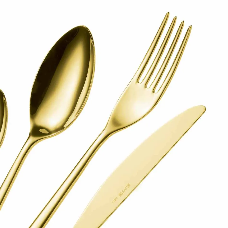 24 Stück Luxus Besteck aus poliertem oder sandgestrahltem Edelstahl - Lapis Viadurini