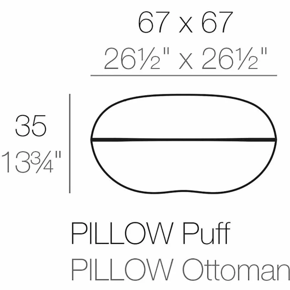 Pillow by Vondom Design-Sitzpuff aus Polyethylen. 67 x 67 cm Viadurini