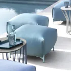 Gartenhocker aus Stoff mit Metallfüßen Made in Italy - Butter Viadurini