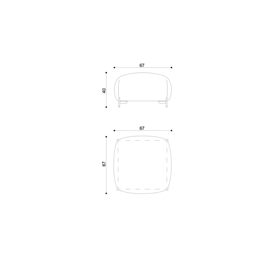 Gartenhocker aus Stoff mit Metallfüßen Made in Italy - Butter Viadurini