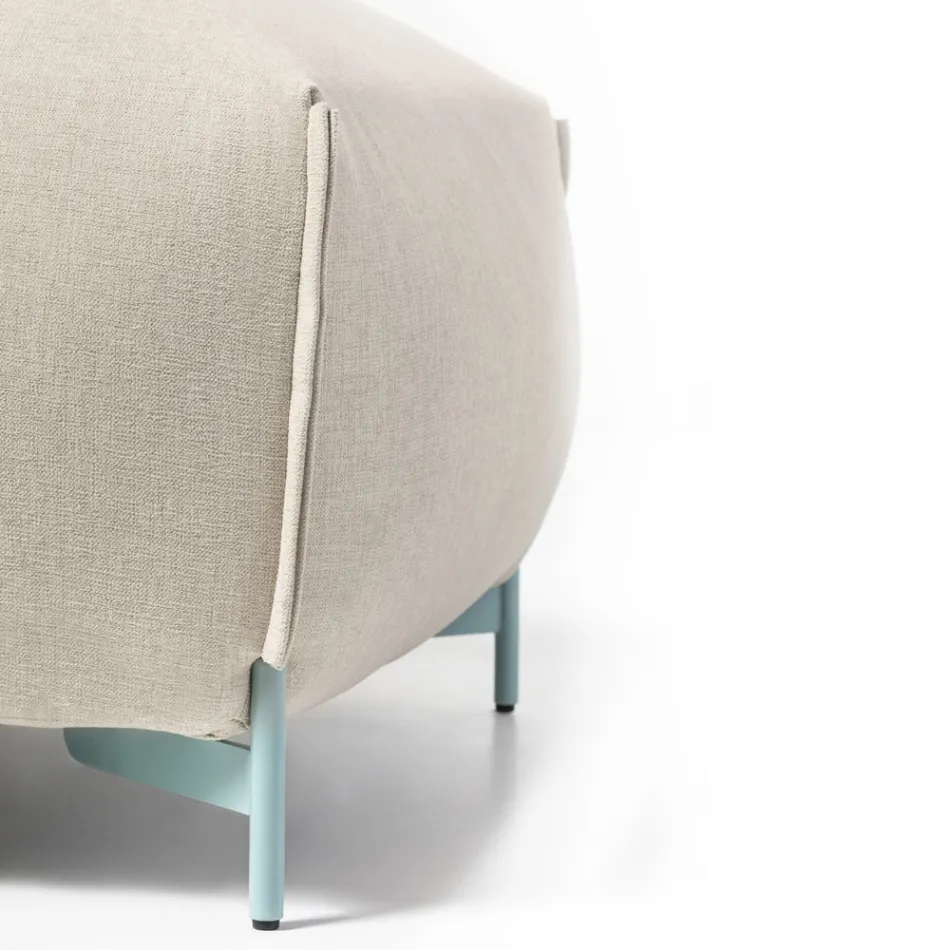 Gartenhocker aus Stoff mit Metallfüßen Made in Italy - Butter Viadurini