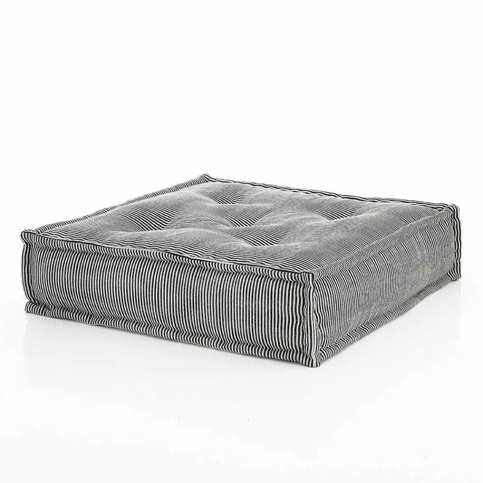 Ethnischer quadratischer Hocker aus Patchworkstoff oder Samtfaser Viadurini