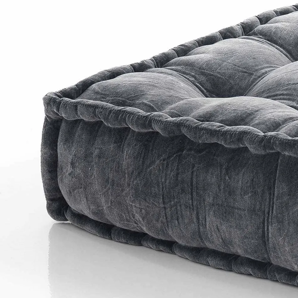 Ethnischer quadratischer Hocker aus Patchworkstoff oder Samtfaser Viadurini