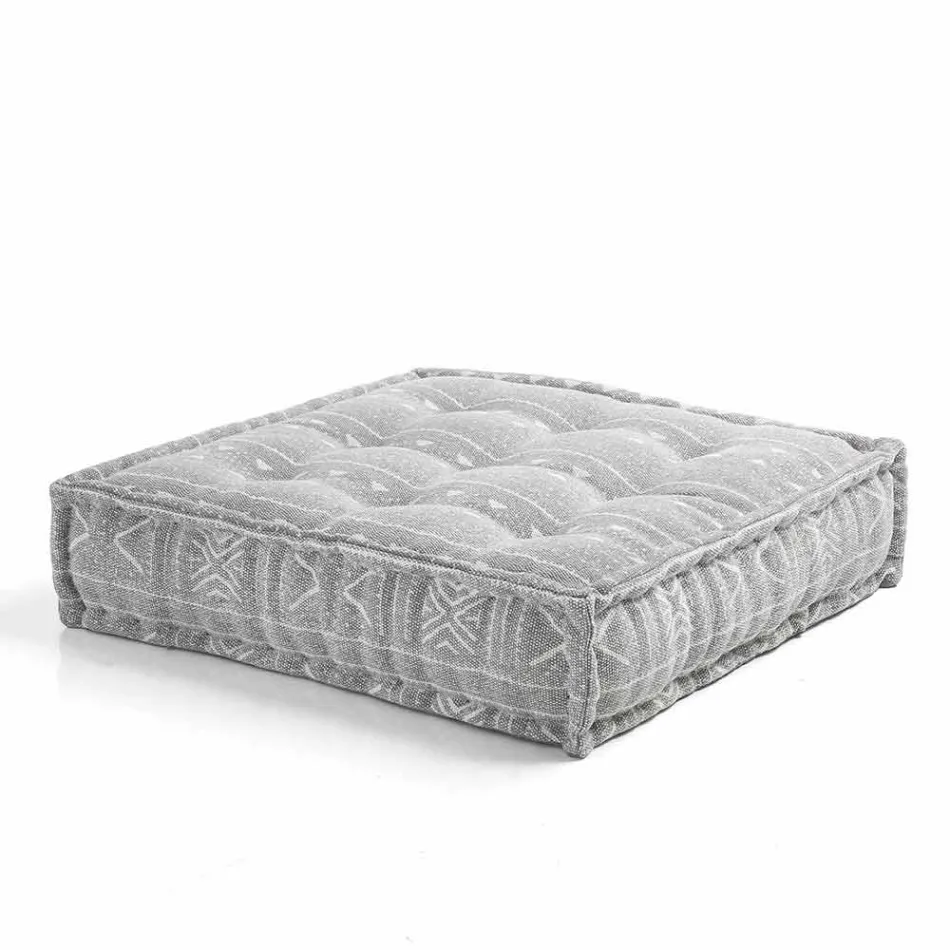 Ethnischer quadratischer Hocker aus Patchworkstoff oder Samtfaser Viadurini