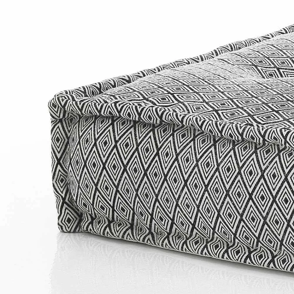 Ethnischer quadratischer Hocker aus Patchworkstoff oder Samtfaser Viadurini