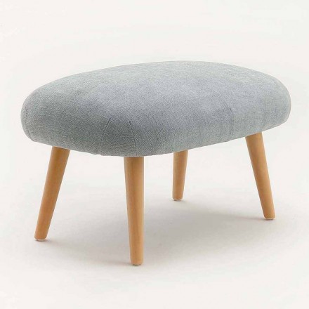 Design-Hocker aus Buchenholz und modernem Stoff made in Italy Arezzo Viadurini