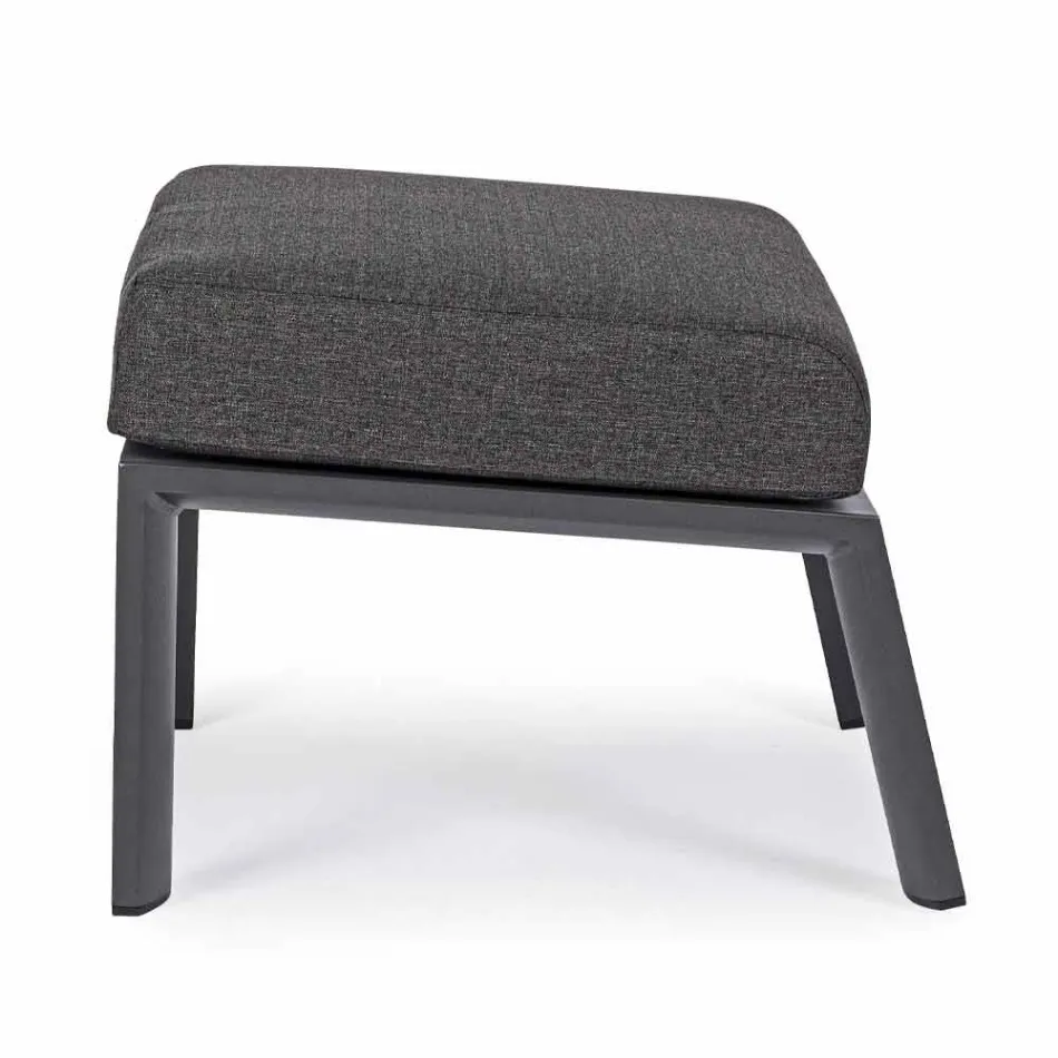 Hocker Fußstütze aus abnehmbarem Stoff und lackiertem Aluminium - Nathy Viadurini