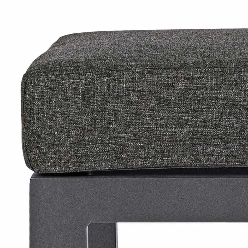 Hocker Fußstütze aus abnehmbarem Stoff und lackiertem Aluminium - Nathy Viadurini