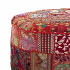 Runder Hocker im Ethno - Design aus Patchwork - Stoff oder Samt - Faser Viadurini