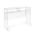 Praktischer freistehender Schreibtisch aus transparentem Plexiglas, hergestellt in Italien - Ghea Viadurini