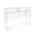 Praktischer freistehender Schreibtisch aus transparentem Plexiglas, hergestellt in Italien - Ghea