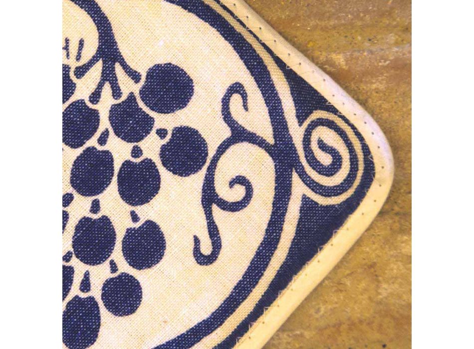 Topflappen italienischer Kunst aus reinem Leinen mit handbedrucktem Einzelstück - Marken Viadurini