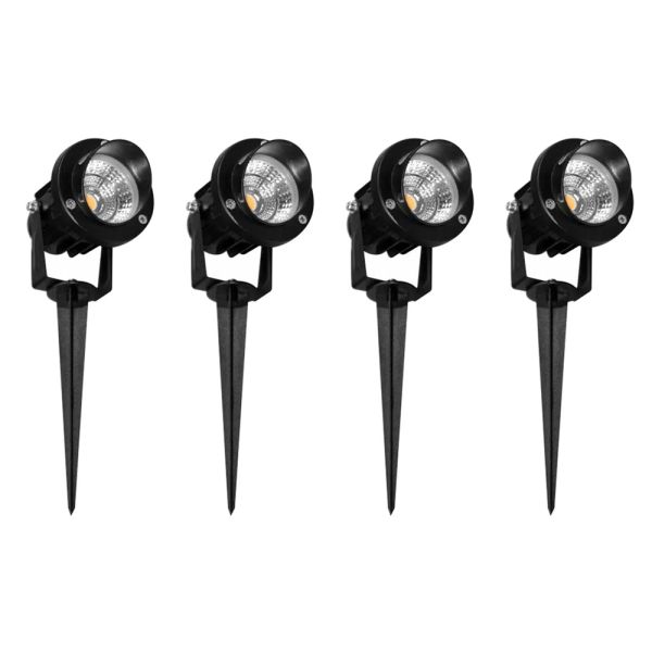 Projektor, led-einbaustrahler aus mattschwarzem aluminium 4 stück - obrina