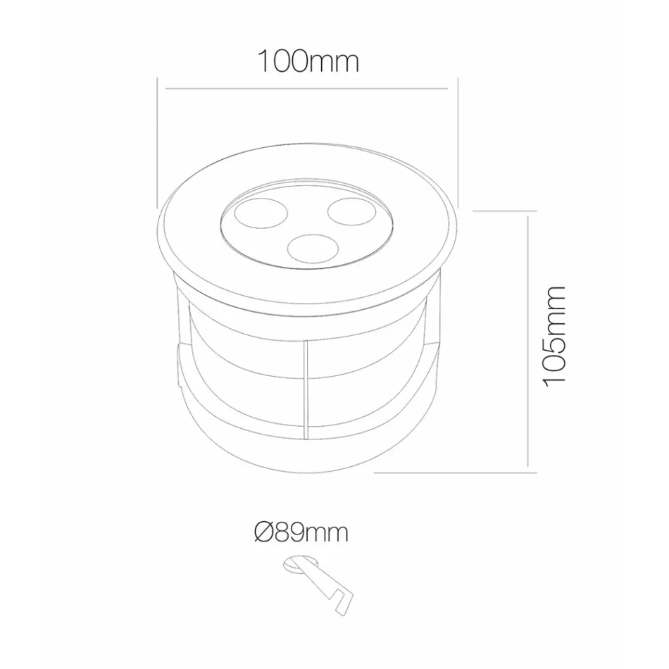 Runder Strahler mit LED Outdoor in Edelstahl - Dakota Viadurini
