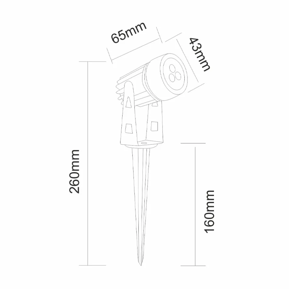 6-teiliger runder Aluminiumstrahler mit LED-Außenprojektor - Erio Viadurini